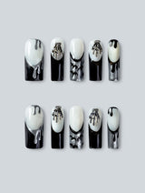 Chrome Drip Skeleton Hands Press-On Nails