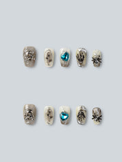 Occult Silver Charm Relics Press-On Nails