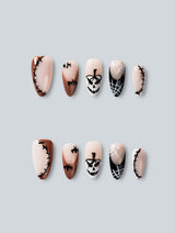Spider Stitch Almond Press-On Nails