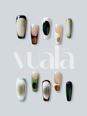 Retro Mod Geometric Colorblock Press-On Nails
