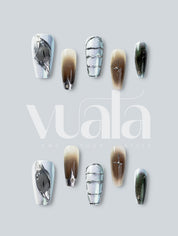 Serpent Eye Chrome Armor Press-On Nails