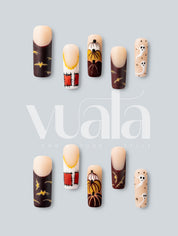 Harvest Ghost Pumpkin Patch Press-On Nails