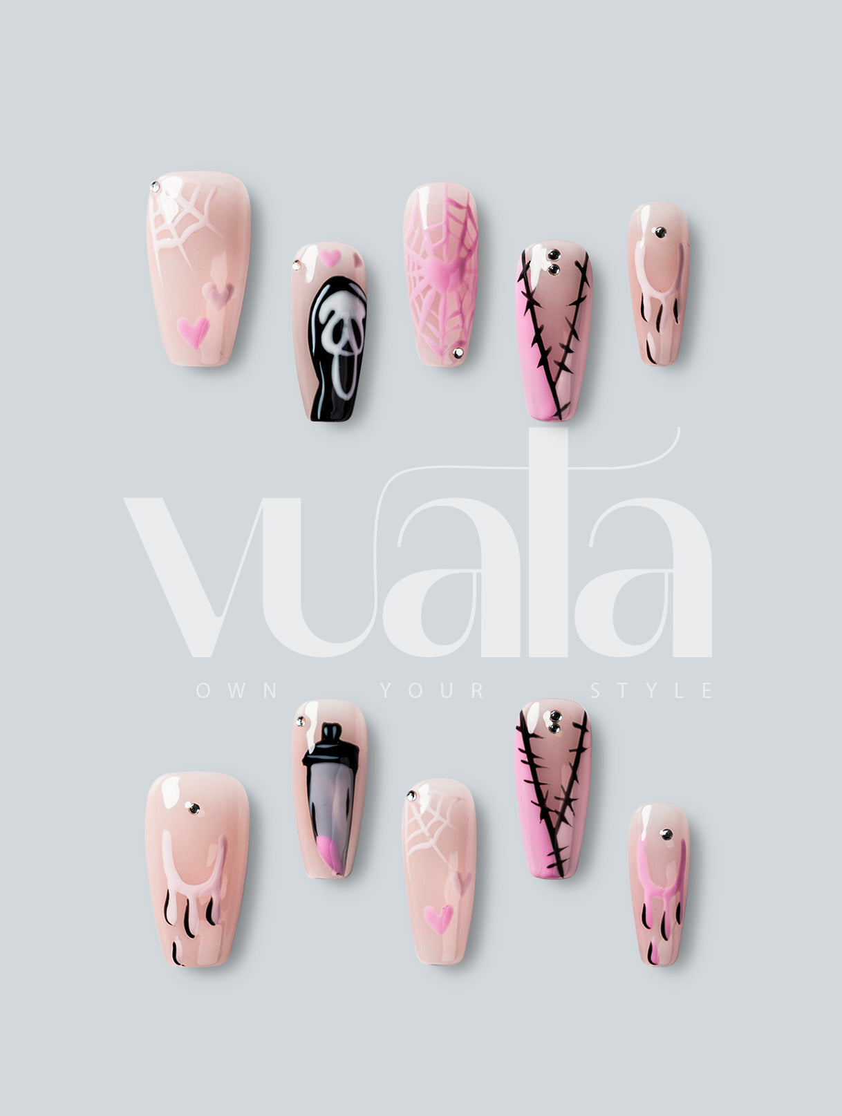Pink Scream Queen Press-On Nails