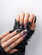 Pierced Heart Spider Web Press-On Nails