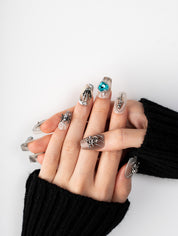 Occult Silver Charm Relics Press-On Nails