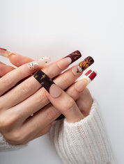 Harvest Ghost Pumpkin Patch Press-On Nails