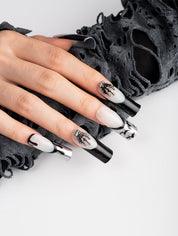Chrome Drip Skeleton Hands Press-On Nails
