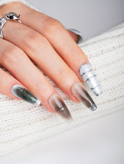 Serpent Eye Chrome Armor Press-On Nails