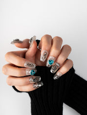 Occult Silver Charm Relics Press-On Nails