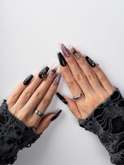 Pierced Heart Spider Web Press-On Nails