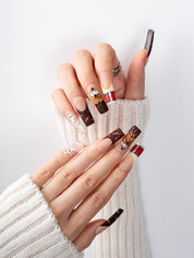 Harvest Ghost Pumpkin Patch Press-On Nails