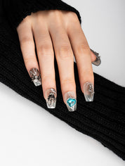 Occult Silver Charm Relics Press-On Nails