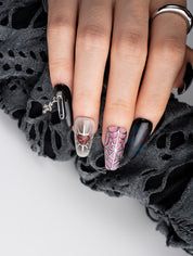 Pierced Heart Spider Web Press-On Nails